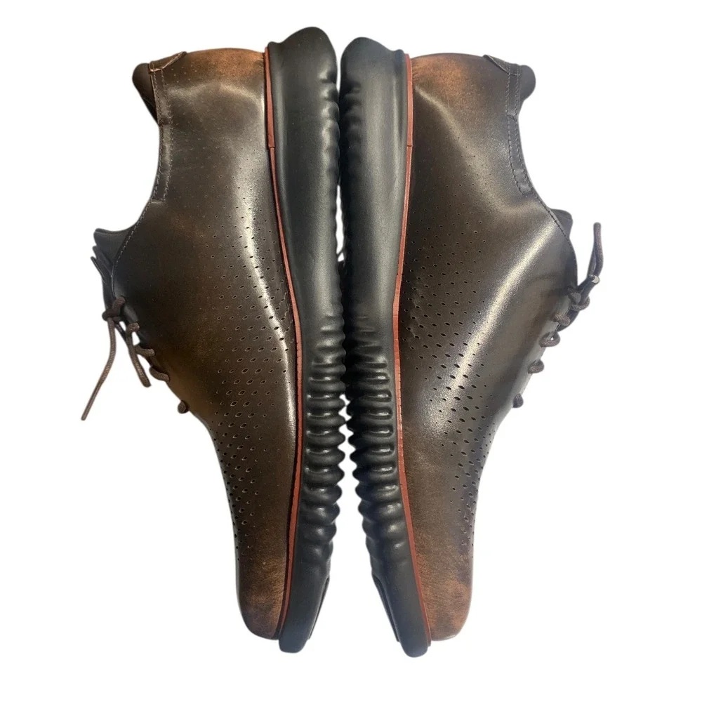 Cole Haan GrandPro Perforated Leather Derby Shoes Men's‎ Size 12M Brown Lace Up